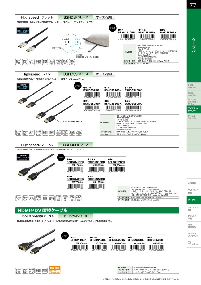 HDMIケーブル スタンダード Ver1.4準拠 | バッファロー | MISUMI-VONA【ミスミ】