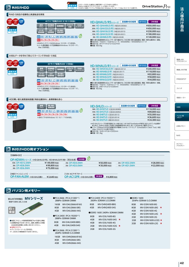 PC4-2400（DDR4-2400）対応 288Pin DDR4 SDRAM DIMM MV-D4U2400 