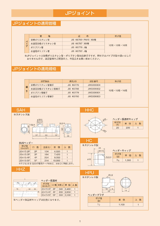 架橋ポリエチレン ポリブテン管対応プレス式継手 Jpジョイント Susヘッダー ベンカンジャパン Misumi Vona ミスミ