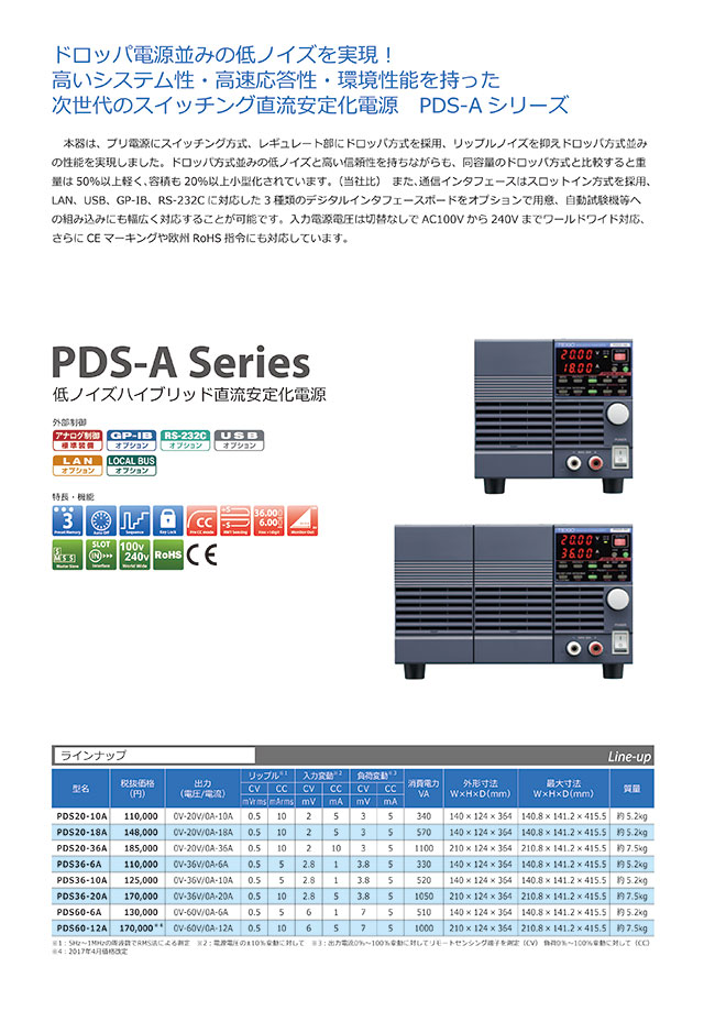 低ノイズハイブリッド直流安定化電源 Pds Aシリーズ テクシオ テクノロジー Misumi Vona ミスミ