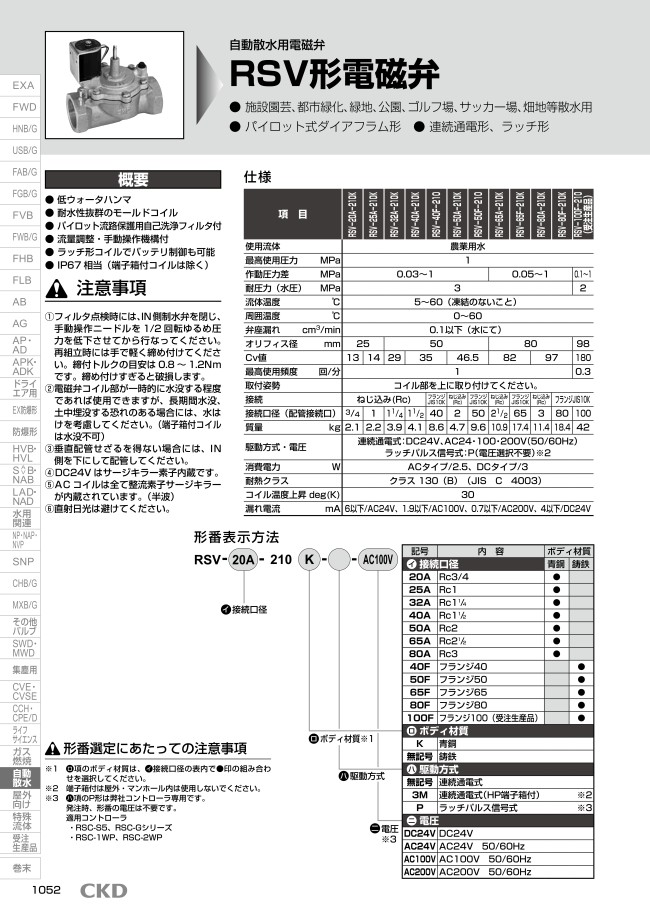 自動散水コントローラ RSVシリーズ | ＣＫＤ | MISUMI-VONA【ミスミ】