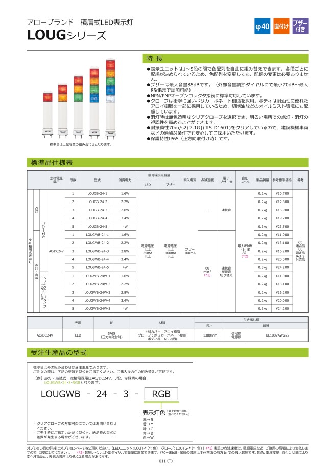 などのオイ】 取扱停止中 デジタル(旧アロー) UTLA-100-1 積層式LED