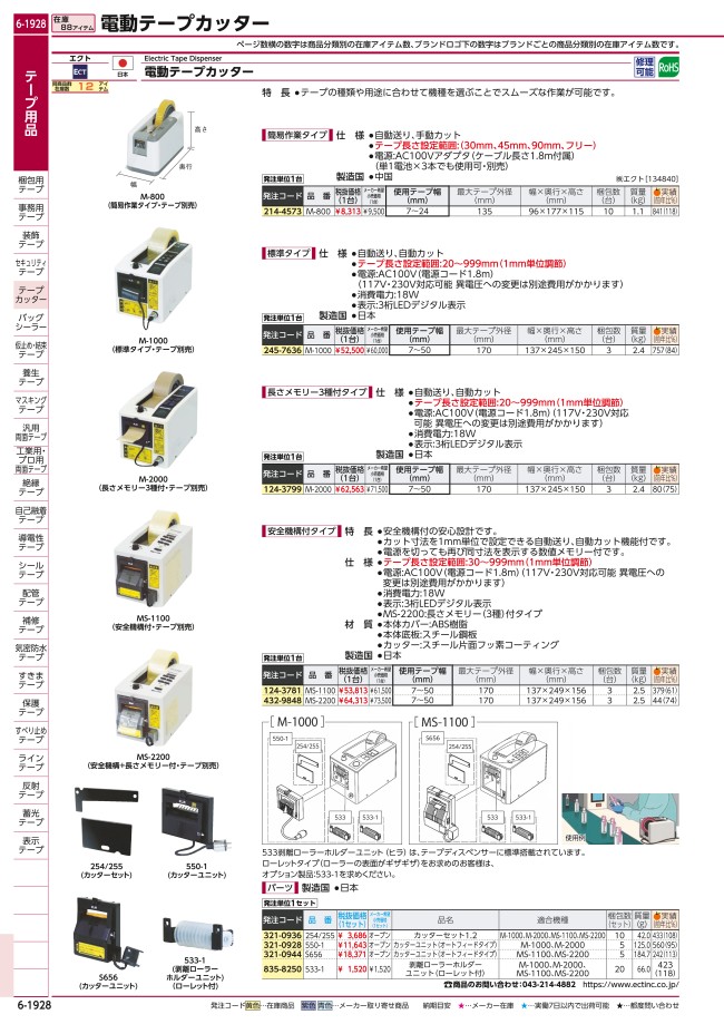 エルム 電子テープカッター（×1台） TDA080 - 1