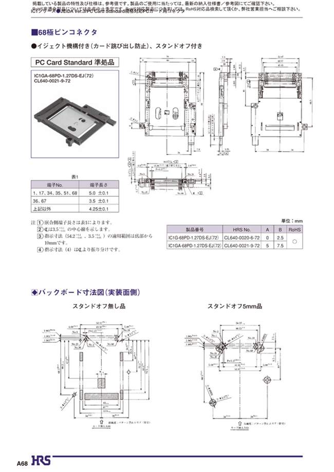 Jeida Ver 3 Pc Card Standard規格対応pcカード用コネクタ Ic1シリーズ ヒロセ電機 Misumi Vona ミスミ