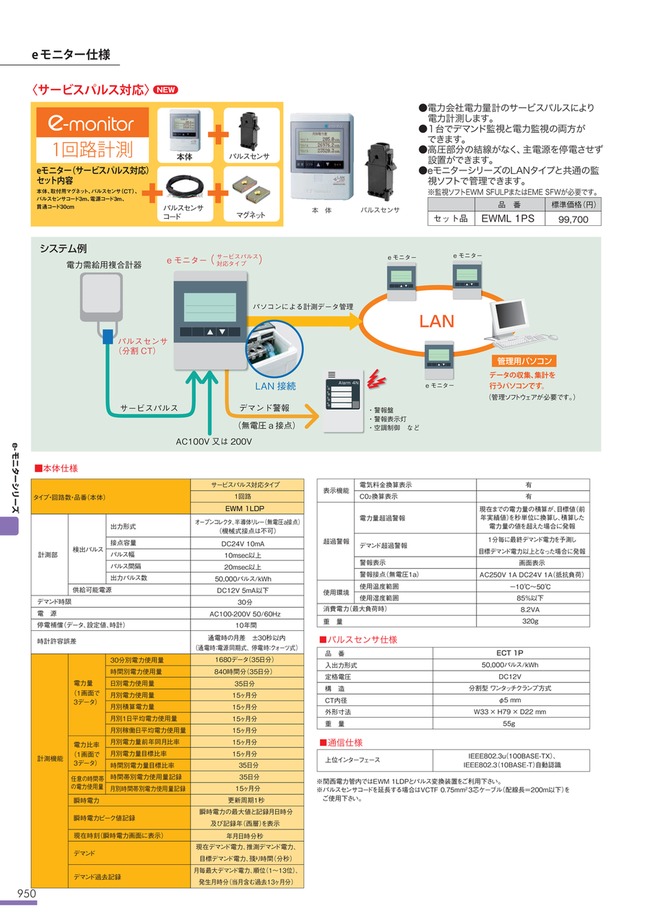 eモニターセット品 1回路計測 LAN対応タイプ EWML | 河村電器産業 | MISUMI-VONA【ミスミ】