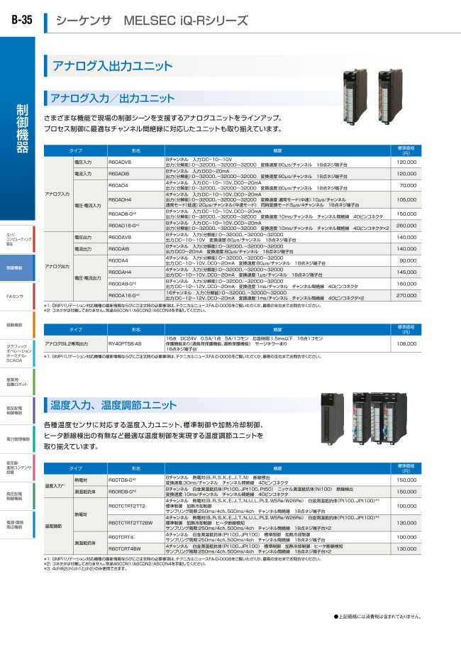 【新品】MELSEC iQ-R　アナログ－デジタル変換ユニット R60AD8-G