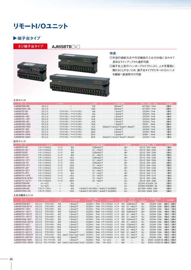 AJ65SBTB1-16DT | MELSEC CC-Link小形タイプリモートI／Oユニット（入 