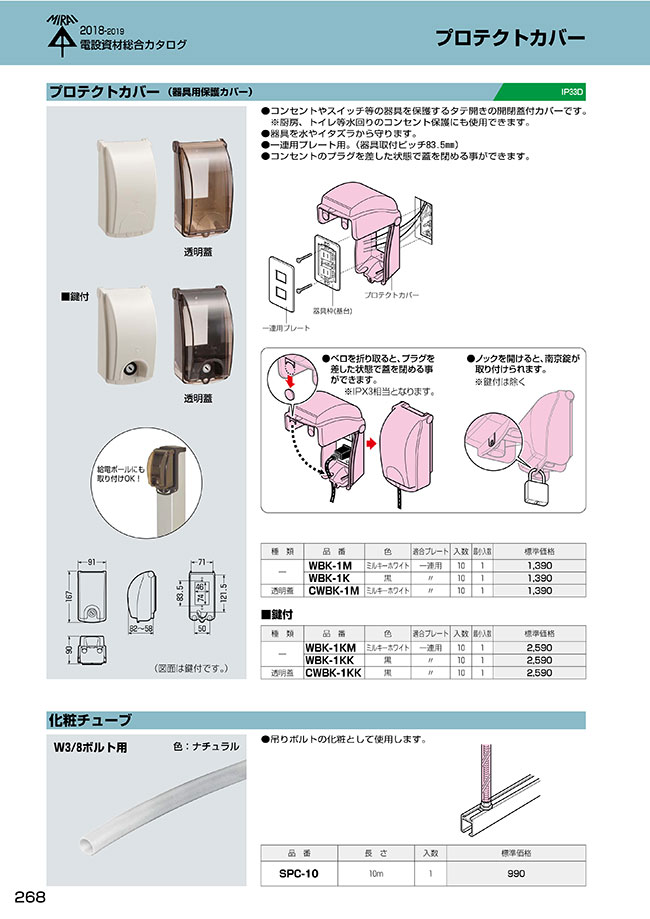 Wbk 1km プロテクトカバー 器具用保護カバー 未来工業 Misumi Vona ミスミ