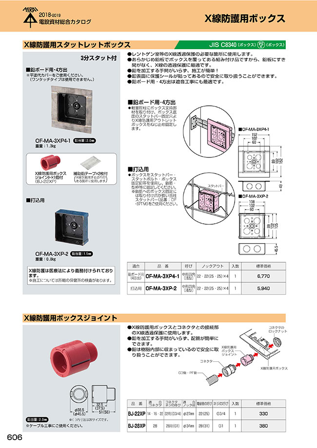 X線防護用ボックスジョイント 未来工業 MISUMI(ミスミ)