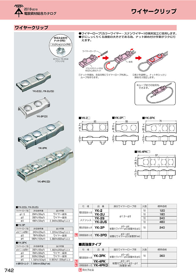 Yk 3p ワイヤークリップ Ykシリーズ 未来工業 Misumi Vona ミスミ
