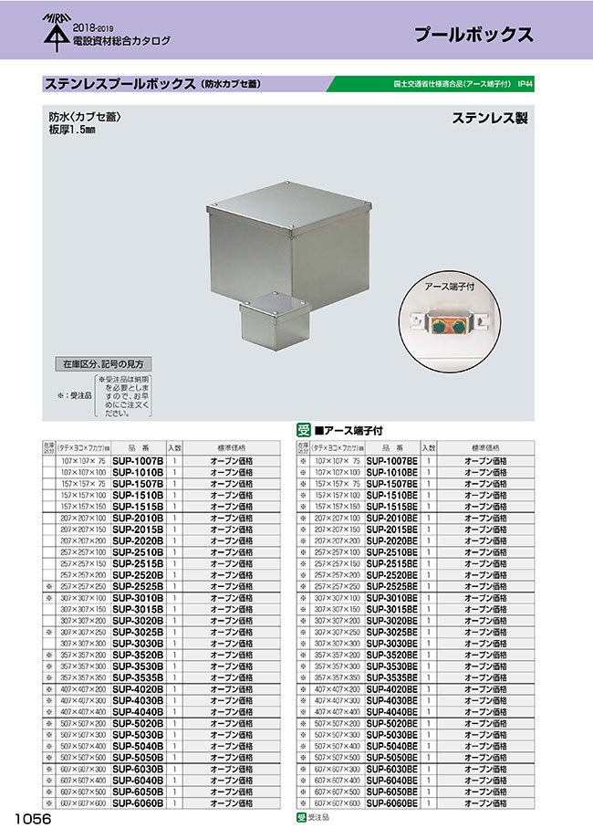 ステンレスプールボックス（防水カブセ蓋） | 未来工業 | MISUMI-VONA 