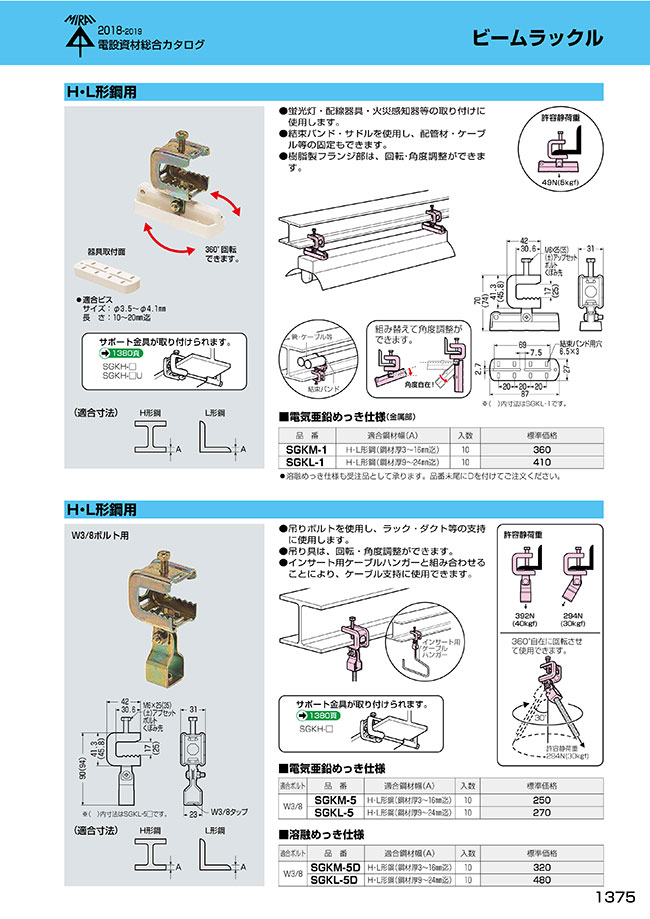H・L形鋼用 | 未来工業 | MISUMI-VONA【ミスミ】