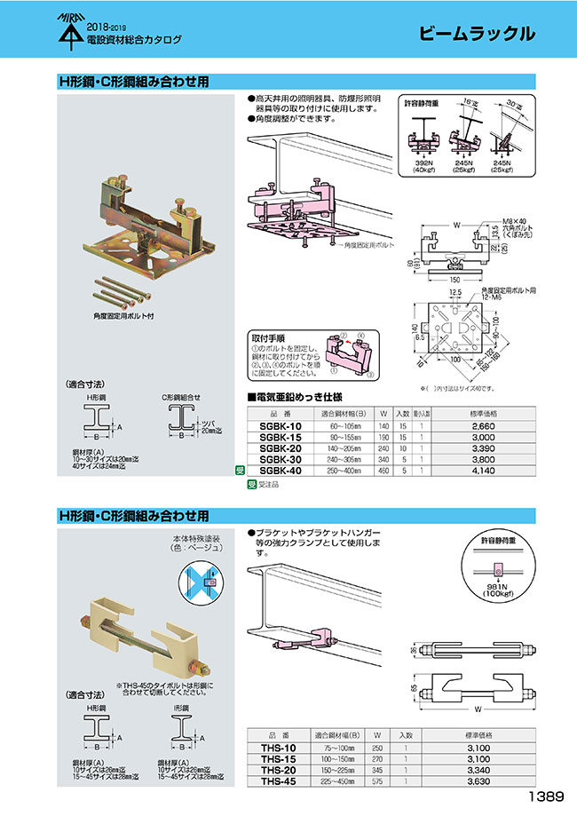 SGB-20 | H形鋼・C形鋼組み合わせ用 | 未来工業 | MISUMI-VONA【ミスミ】