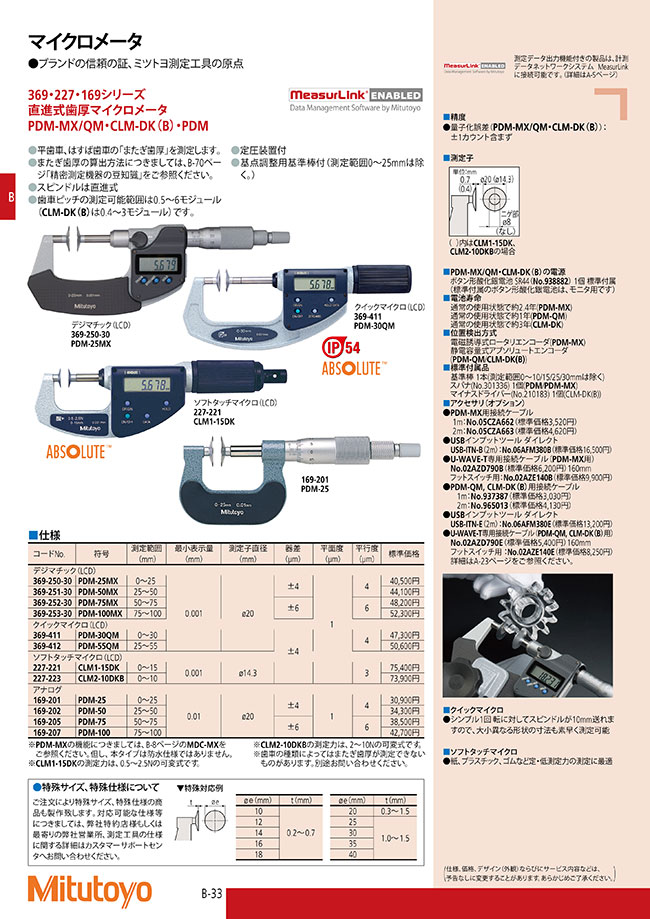 ミツトヨ(Mitutoyo) OMP-50MX(343-251-30) デジマチックキャリパー形外側マイクロメータ 測定範囲：25〜50mm  計測、検査