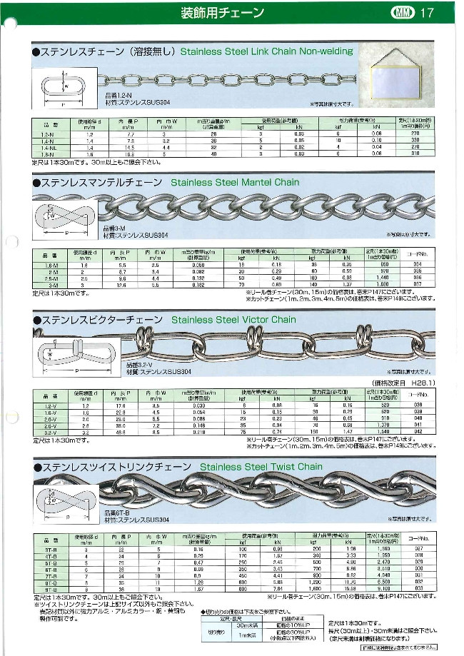 ステンレスビクターチェーン | 水本機械製作所 | MISUMI(ミスミ)