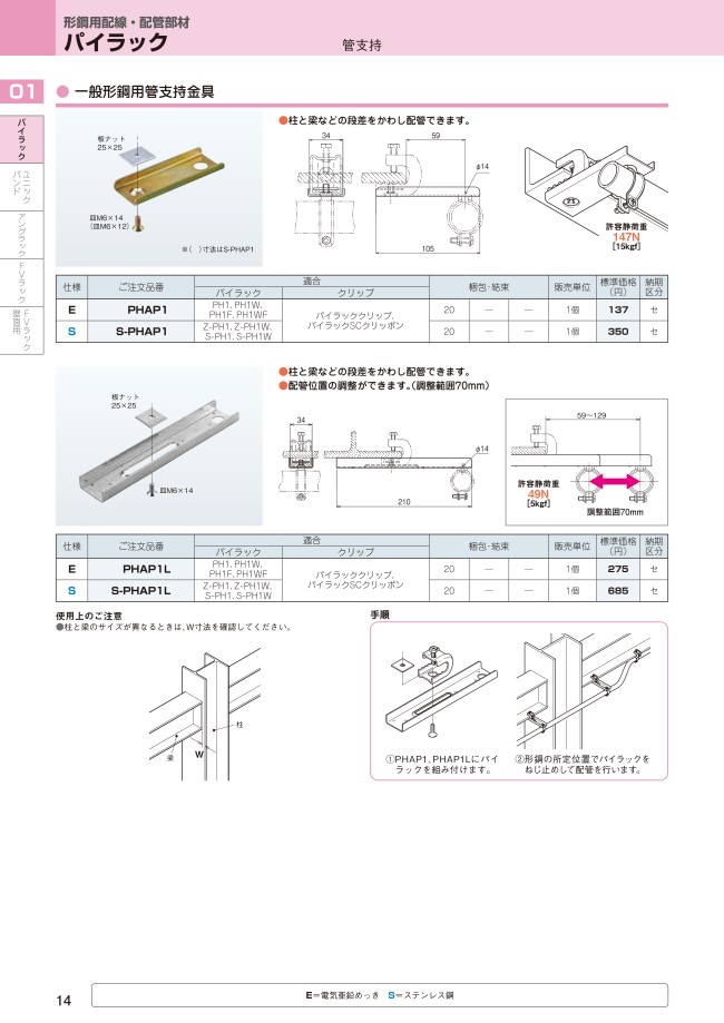 パイラック（一般形鋼用・PH1 PH1W兼用金具） ネグロス電工 MISUMI(ミスミ)