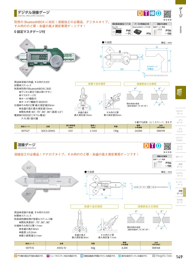 大阪特売 新潟精機 SK デジタル溶接ゲージ GDCS-20WG | www