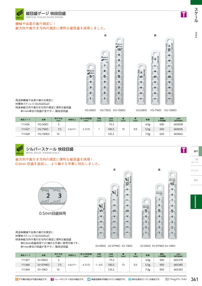 新生活 新潟精機 快段目盛 かいだんめもり シルバースケール 両面 150mm SV-150KDDF 測定範囲0-150mm 日本製  discoversvg.com