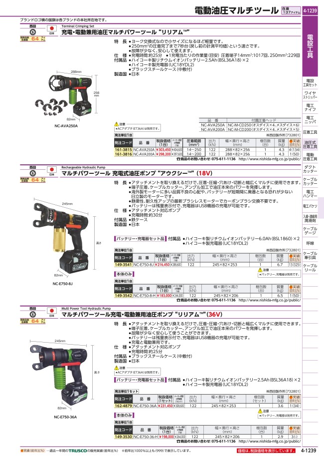 西田 マルチパワーツール　電動式油圧ポンプ/NC-E750F-100 :4571132299427:DCMオンライン - 通販 -  Yahoo!ショッピング 住宅設備 | itktemirtau.kz