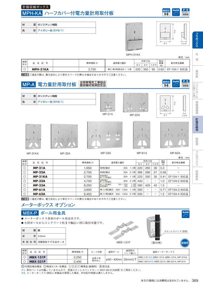 MBX-P メーターボックスオプション・ポール用取付金具 | 日東工業 | MISUMI-VONA【ミスミ】