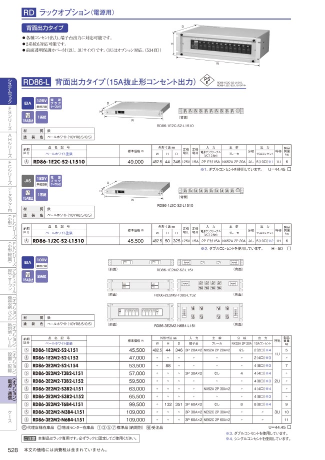 電源サブラック RD86シリーズ | 日東工業 | MISUMI-VONA【ミスミ】