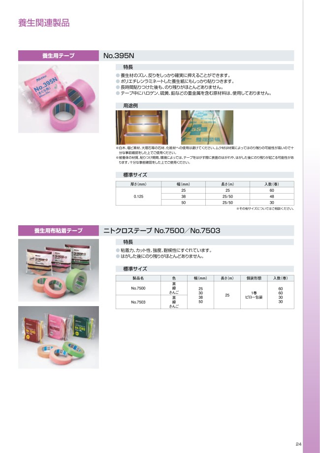 養生用布粘着テープ ニトクロステープNo.7503 | 日東電工 | MISUMI 