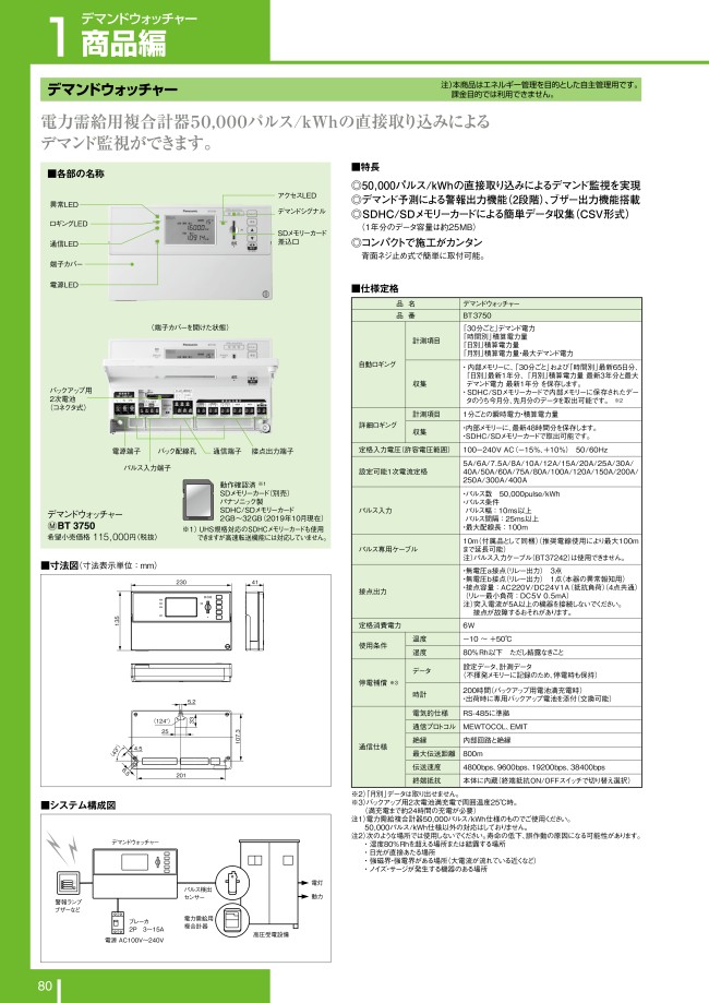 エネルギーモニタ デマンドウォッチャー Panasonic MISUMI(ミスミ)