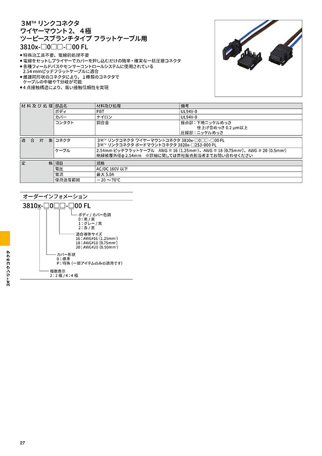 3MTM リンクコネクタ ワイヤーマウントコネクタ | スリーエムジャパン | MISUMI(ミスミ)