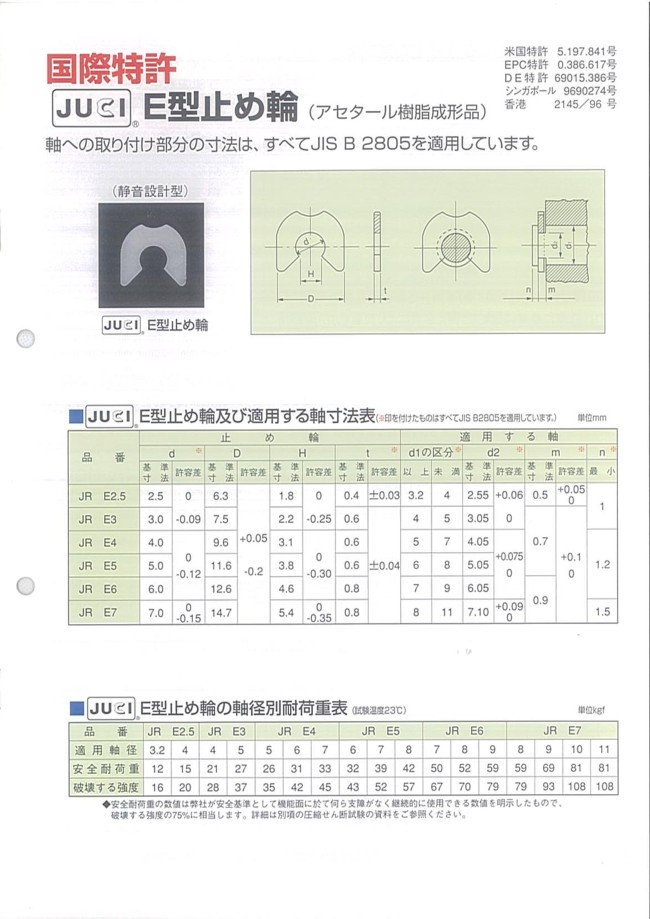 買い誠実 ステンレス E形止め輪 JIS 大陽製