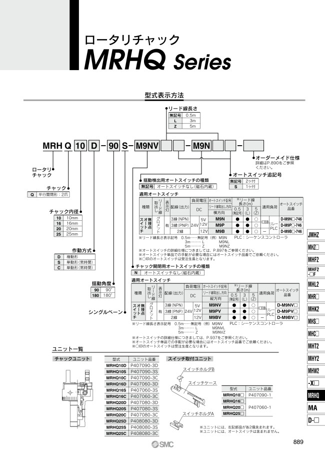 MRHQ10C-180S-N | ロータリチャック MRHQシリーズ | SMC | MISUMI(ミスミ)