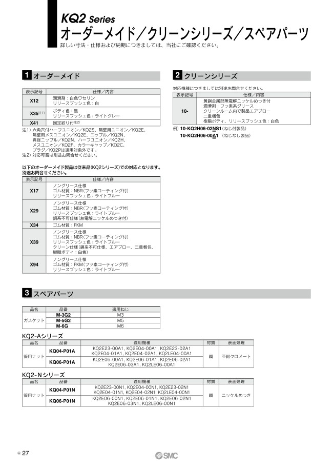 ワンタッチ管継手 KQ2シリーズ 隔壁用メスユニオン KQ2E | SMC | MISUMI(ミスミ)
