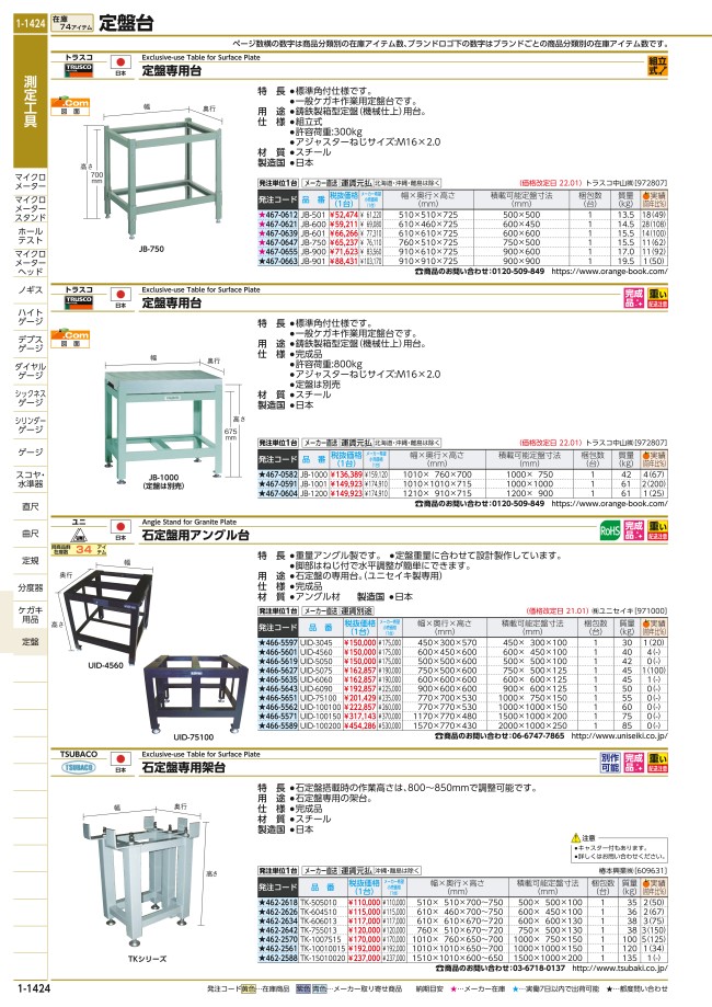 椿本興業/TSUBAKI 石定盤専用架台 2000×1500×300 TK20015030 QxZnfLt1uG, 計測、検査 -  mail.construsur.com.mx