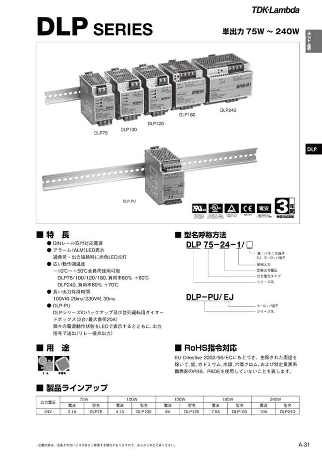 ユニット型電源 DLPシリーズ | ＴＤＫラムダ | MISUMI-VONA【ミスミ】