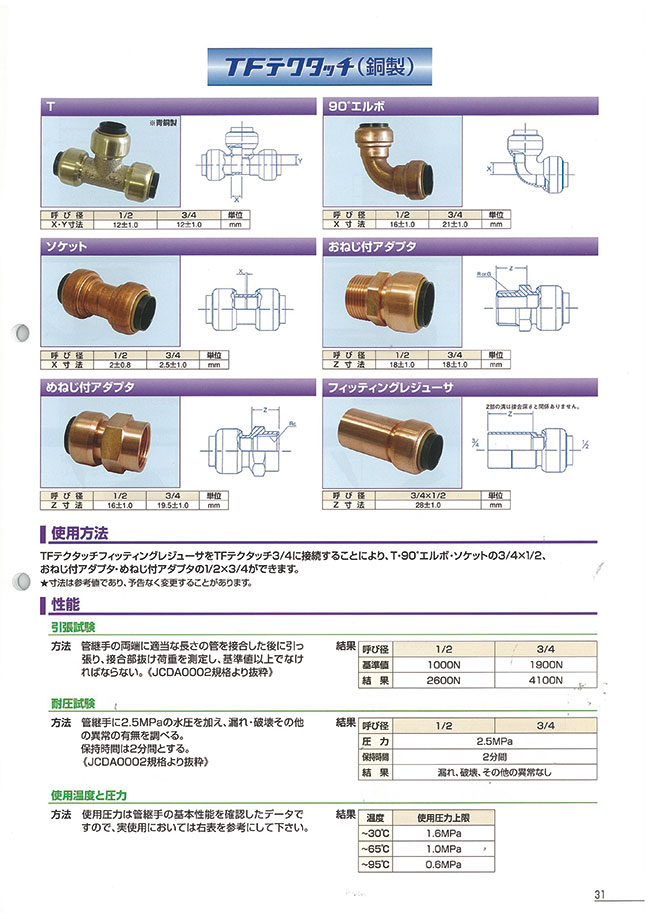 東洋フィッティング テクタッチ継手 35個-