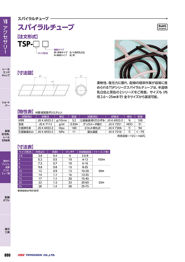 スパイラルチューブ TSPシリーズ | 東洋技研 | MISUMI-VONA【ミスミ】