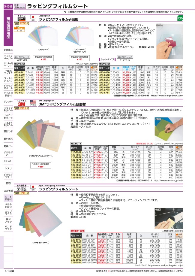 物品 ラッピングフィルム 3枚入り 粒度1200 tronadores.com