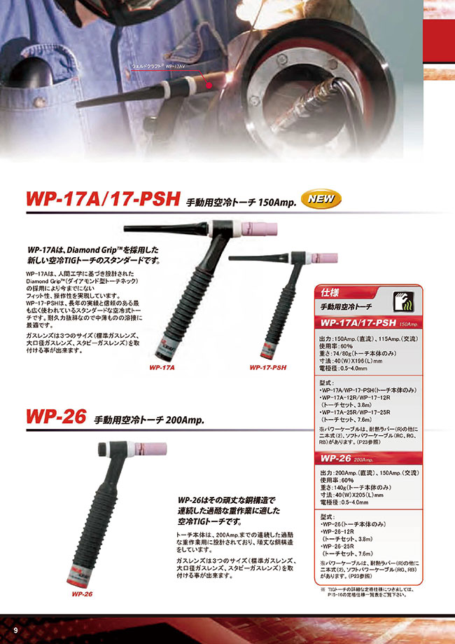 WP-26 手動用空冷トーチ200Amp. | ウエルドクラフト | MISUMI-VONA【ミスミ】