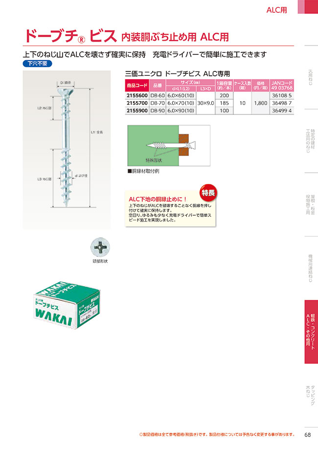 三価ユニクロ ドーブチビス Alc専用 若井産業 Misumi Vona ミスミ