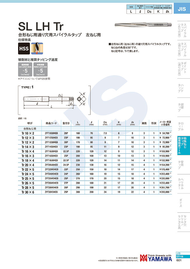 TR40 x 7 HSS 台形左ねじ タップ :TRT-40X7-L:GAVAN - 通販 - Yahoo!ショッピング -  DIY、工具（julivinterland.no）