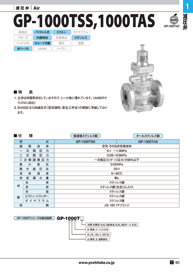 （株）ヨシタケ 蒸気用減圧弁（要部ステン） GP1000S50A - 2
