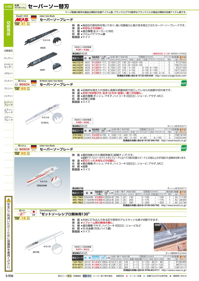 ゼットソーレシプロ解体用” | ゼット販売 | ミスミ | 818-4571